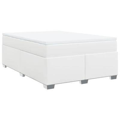Boxspring met matras kunstleer wit 140x200 cm