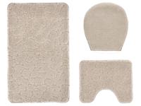 LIVARNO Badmat set 3-delig (Badmat met toiletuitsparing, Crème/print) - thumbnail