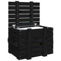 VidaXL Opbergbox 58x40,5x42 cm massief grenenhout zwart - thumbnail