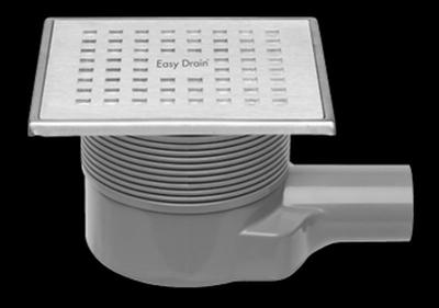 Easy Drain Aqua Plus Quattro vloerput 15x15 cm met rooster msi-6, rvs geborsteld Easy Drain Aqua Plus Quattro vloerput 15x15 cm met rooster msi-6, rvs geborsteld