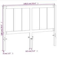 Hoofdbord 135 cm massief grenenhout wasbruin - thumbnail