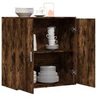 Dressoir 79x38x80 cm bewerkt hout gerookt eikenkleurig - thumbnail