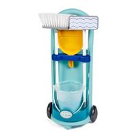 Ecoiffier schoonmaak trolley blauw, 5dlg. - thumbnail