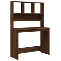 Bureau met schappen 102x45x148 cm bewerkt hout bruineikenkleur - thumbnail