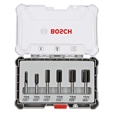 Bosch Accessoires 8-delige rechte freesset - schachtdiameter 6 mm - 2607017465