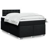 Boxspring met matras stof zwart 120x200 cm - thumbnail