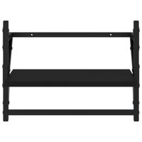 Wandschappen met stangen 2 st 40x25x30 cm zwart - thumbnail