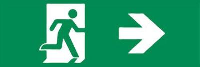 Noodverlichting richting Pijl Rechts 300x100mm - Sticker