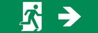 Noodverlichting richting Pijl Rechts 300x100mm - Sticker - thumbnail