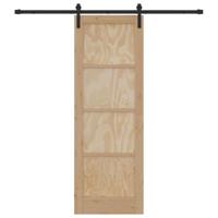 Schuifdeur Natuurlijk en Zwart 73,5 x 211 cm Massief grenenhout - thumbnail