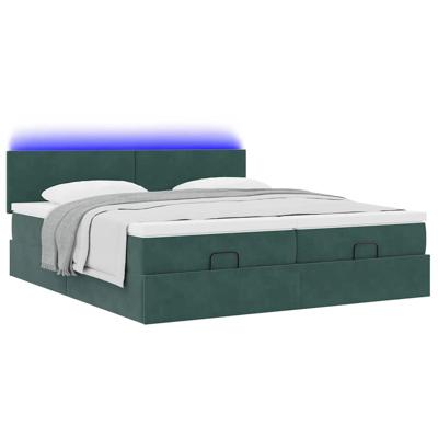 Ottoman bed met matrassen en LED's 180x200cm fluweel