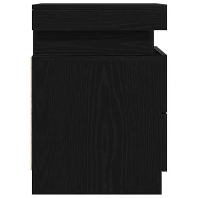 Nachtkastje 2 pcs Zwart Eiken 35 x 39 x 55 cm Bewerkt hout