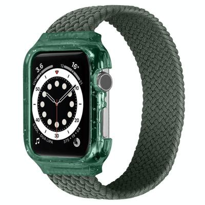 Weven vervangende polsband horlogebandjes met frame voor Apple Watch Series 6 & SE & 5 & 4 40mm / 3 & 2 & 1 38mm Lengte: 128mm (Donker Olijfgroen) Weven vervangende polsband horlogebandjes met frame voor Apple Watch Series 6 & SE & 5 & 4 40mm / 3 & 2 & 1 38mm Lengte: 128mm (Donker Olijfgroen)