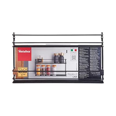 Metaltex pepito kruidenrek 2 etages 36x8x19 cm zwart