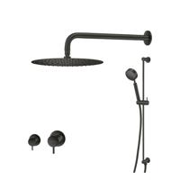 Regendoucheset Qisani Flow Inbouw 2-weg Zonder Plaat Geborsteld Mat Zwart - thumbnail