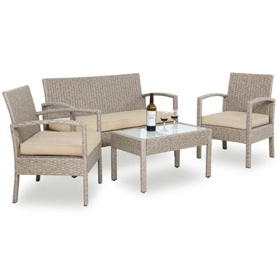 Polyrattan Tuinzitgroep 4-delig. Creme