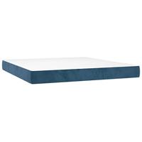 Boxspring met matras fluweel donkerblauw 160x200 cm - thumbnail