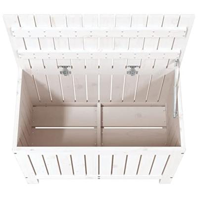 Tuinbox 76x42,5x54 cm massief grenenhout wit - thumbnail
