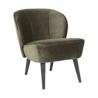 WOOOD Fauteuil 'Sara' Velvet, kleur Groen - thumbnail