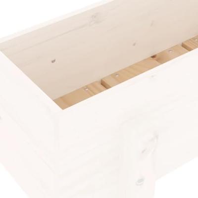 VidaXL Plantenbak 62x30x38 cm massief grenenhout wit