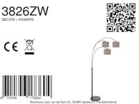 Steinhauer VloerlampSparkled Light zwart met grijze kappen - 3826ZW - thumbnail