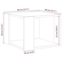 Salontafel 40x40x30 cm bewerkt hout artisanaal eikenkleur - thumbnail