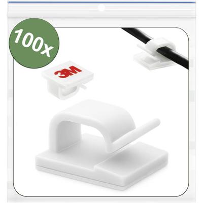 Quadrios 25CA751 Kabelclip Zelfklevend 25CA751 Bundel-Ø (bereik) 1 tot 7 mm Wit 100 stuk(s)
