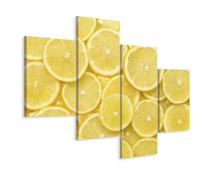 Schilderij - Citroen schijfjes, keuken, premium print, wanddecoratie
