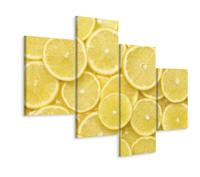 Schilderij - Citroen schijfjes, keuken, premium print, wanddecoratie - thumbnail