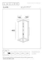 Lucide CLAIRE - Wandlamp Binnen/Buiten - 2xE27 - IP54 - Wit - thumbnail