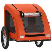 Hondenfietstrailer oxford stof en ijzer oranje - thumbnail