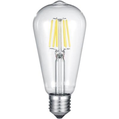 LED Filament Lamp E27 6W Warm Wit 2700K - Helder Aluminium