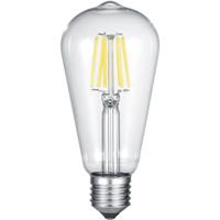LED Filament Lamp E27 6W Warm Wit 2700K - Helder Aluminium - thumbnail