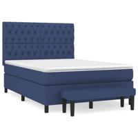 Boxspring met matras stof blauw 140x190 cm - thumbnail