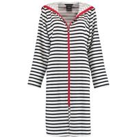 Cawö Cawö Dames Badjas kort met Capuchon en Ritssluiting 1244 Schwarz-weiss 46 - thumbnail