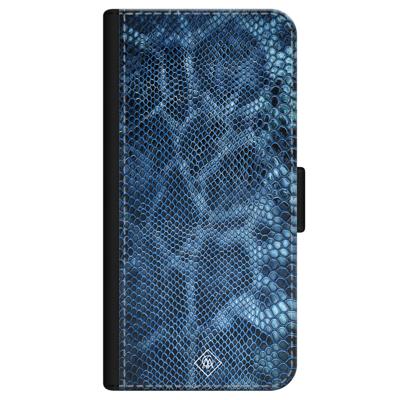 iPhone 12 flipcase - Slangenprint blauw