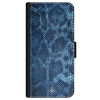 iPhone 12 flipcase - Slangenprint blauw - thumbnail