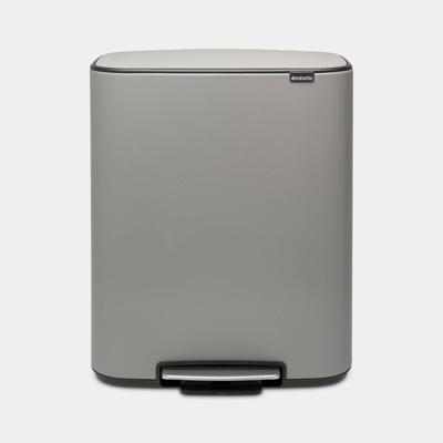 Brabantia Bo Pedaalemmer 2 x 30 L - Mineral Concrete Grey Brabantia Bo Pedaalemmer 2 x 30 L - Mineral Concrete Grey