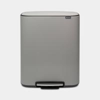Brabantia Bo Pedaalemmer 2 x 30 L - Mineral Concrete Grey - thumbnail
