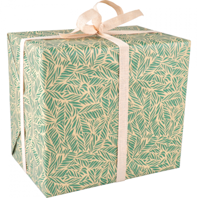 Cadeaupapier 50cm 100m 65gr bruin kraft Leaves green