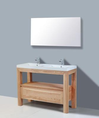 Badkamermeubelset Sanilux Trend Robusta 120x47x85 cm 2 Kraangaten Massief Eikenhout