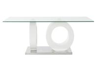 Hoofdtafel DKD Home Decor Wit Transparant Hout Kristal Hout MDF 110 x 60 x 45 cm - thumbnail