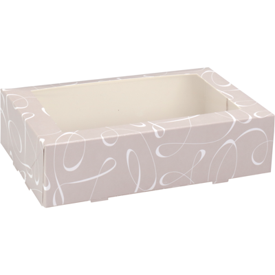 Gebaksdoos | Swirl | karton + PET | 19x12.5x5cm | met venster | 200 stuks