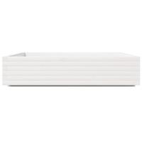 Plantenbak 110x110x26,5 cm massief grenenhout wit - thumbnail