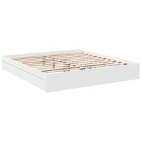 Bedframe met lades bewerkt hout wit 180x200 cm - thumbnail