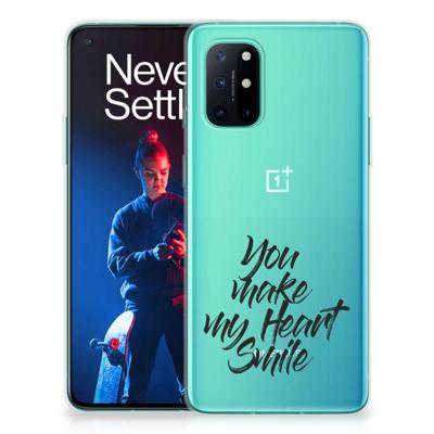 OnePlus 8T | Siliconen hoesje | met naam Heart Smile OnePlus 8T | Siliconen hoesje | met naam Heart Smile