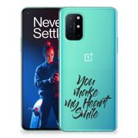 OnePlus 8T | Siliconen hoesje | met naam Heart Smile - thumbnail