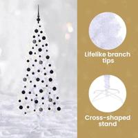 Kunstkerstboom met 300 LED Wit 180 cm PVC en staal - thumbnail