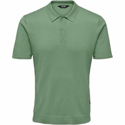 Herenpolo met Korte Mouwen Only & Sons Onswyler Life Reg 14 Ss Knit Groen - Maat: L