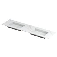 INK Post Wastafel Keramische Slab Envelop Bak Dubbel Zonder Kraangaten - 1800x450x10 mm - Calacatta Mat - thumbnail